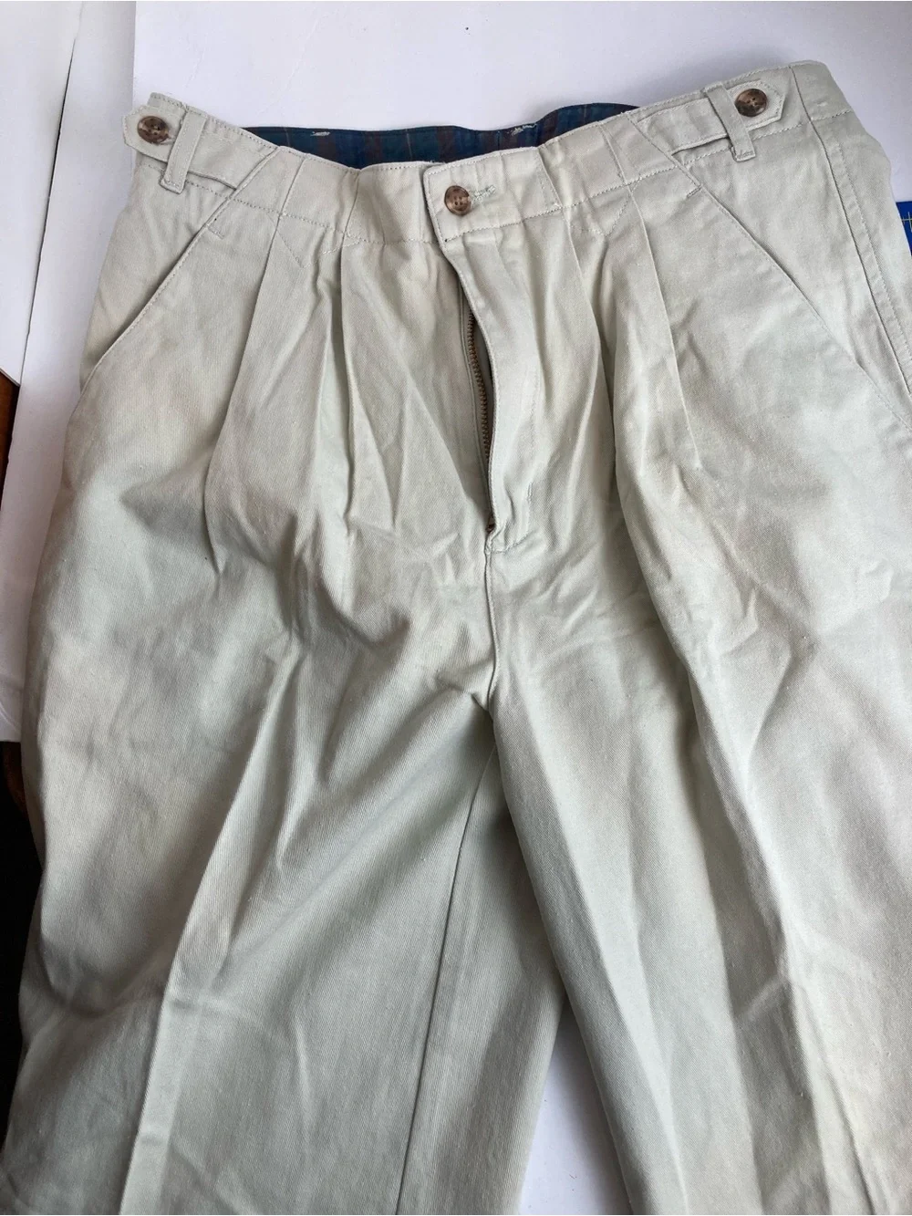 American Trouser Men’s 32x34L Cement Pleated 100% Cotton Pants